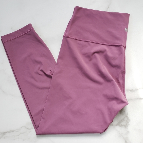 Lululemon High Rise Wunder Under 7/8 Leggings Pink Purple Everlux SZ 12 - Picture 2 of 4